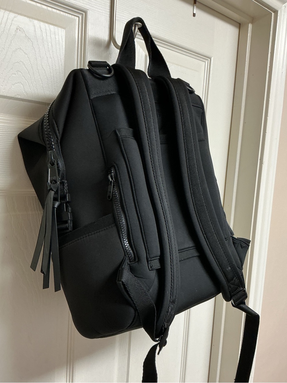 Dagne Dover Indi Neoprene Stretch Large Black Diaper Travel Work Backpack Bag - Picture 9 of 13